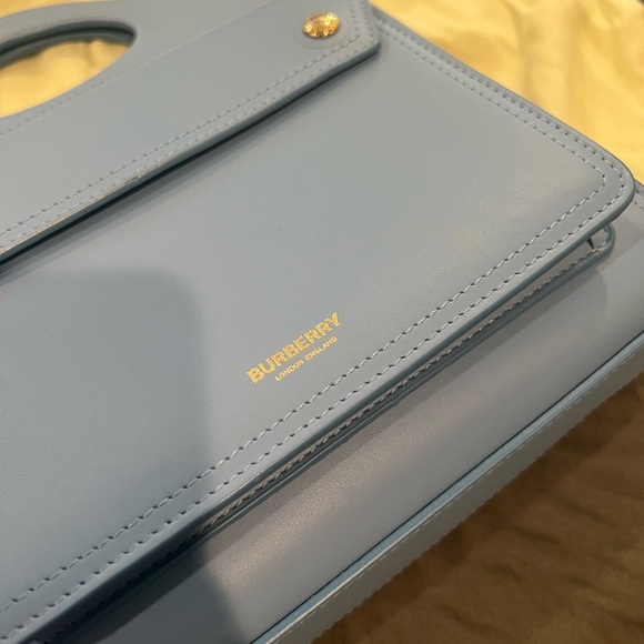 BURBERRY Mini Leather Pocket Bag - Blue - Picture 5 of 7